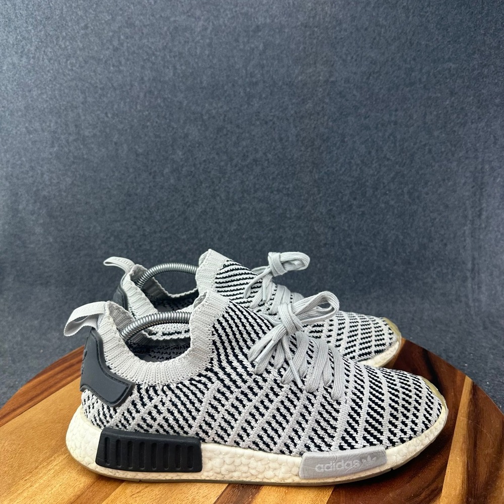 Adidas NMD R1 STLT PK Primeknit Men's Size 10 Running Shoes Grey Core Black